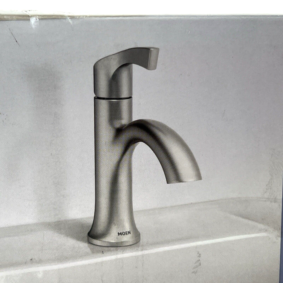 💲Moen 84466SRN Korek SingleHole Bathroom Faucet w/ Drain Brushed