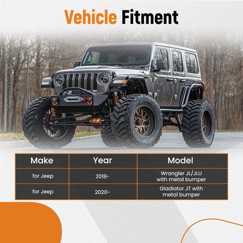 Soporte de montaje de placa de cabrestante para Jeep Wrangler JL y Gladiator con parachoques de metal 2018+ - Imagen 7 de 12