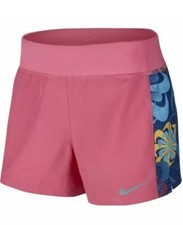 New Nike Dry Print Girl's Training Shorts Pink Nebula 938894 614 Size X Large