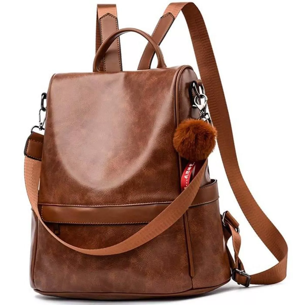 Sac Dos Femme Anti vol Sac Bandouli re Cuir PU tanche Marron
