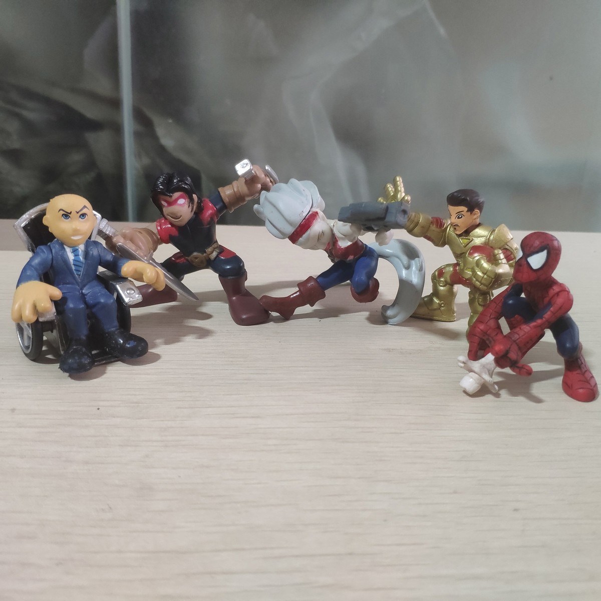 5pcs Marvel Squad Hero Professor X Hepzibah Warpath Spider-Man