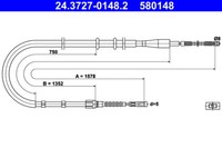 ATE Handbremsseil L/R FüR Audi 80 B4 1.6 1.9D 2.0 09.91-01.96 OE 8A0609721AE