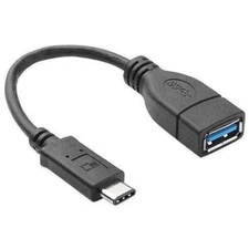 AMZER 20cm USB 3.1 Type C Male to USB 3.0 Type A Female OTG Data Cable - Black