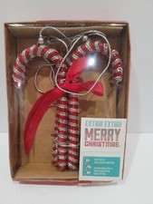 Christmas Holiday Red White Candy Cane 5.25" Peppermint Tree Ornaments Decor