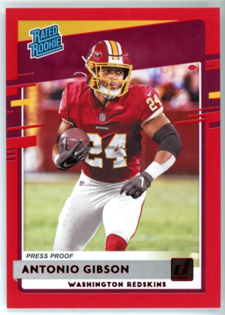 2020 Panini Donruss Press Proof Red #335 Rated Rookie Antonio Gibson RC