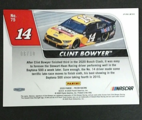 2020 PRIZM CLINT BOWYER GOLD CAR 8/10 - Picture 2 of 2