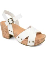 NIB JOURNEE COLLECTION Women's Valentina Sandals White Open Toe 9M
