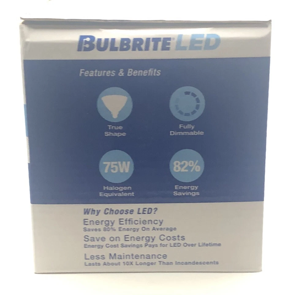 4-Pack BULBRITE LED 15W Dimmable/75 Watt Halogen Flood Lights 3000K/Soft White - Image 3 of 4