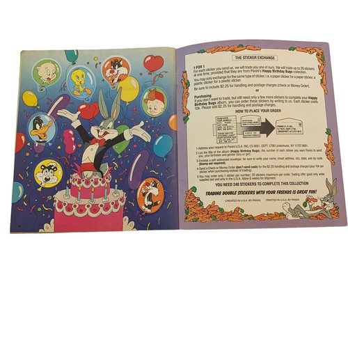 Warner Bros Happy Birthday Bugs Bunny Looney Tunes Panini 1990 Sticker Album - Picture 6 of 7