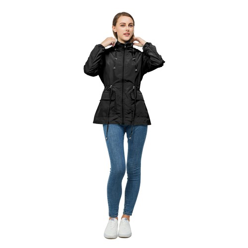 Women-Rain Jacket-Hood Waterproof-Lightweight Windbreak-Packable — Cute RainC... - Picture 5 of 7