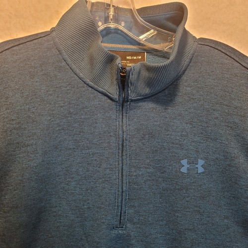 Maglione pullover Under Armour Cold Gear 1/4 quarto zip blu uomo taglia media - Foto 6 di 9