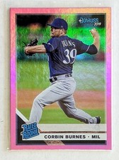 2019 Donruss Corbin Burnes Pink Foil Rated Rookie RC #33 Arizona Diamondbacks