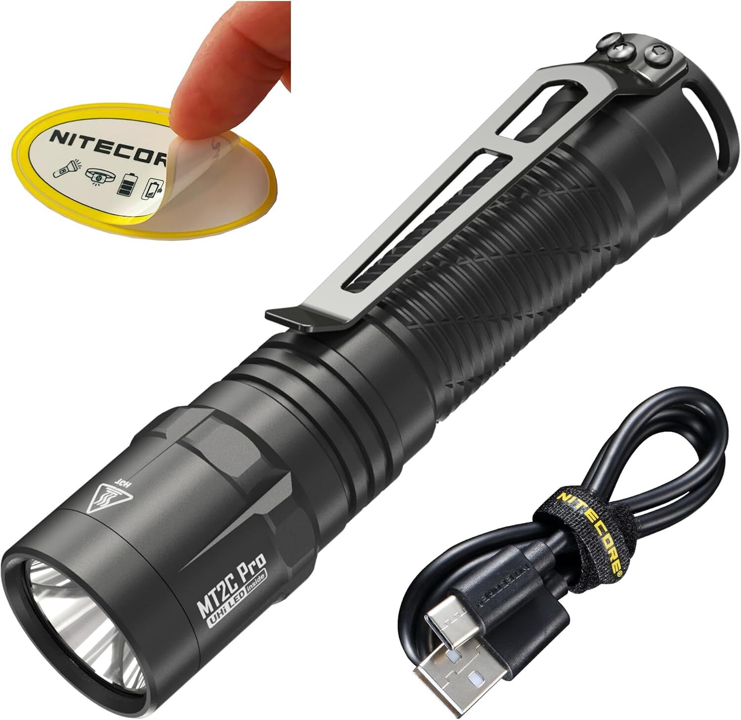 High Efficient LED ... MT2C Pro 1800 Lumen EDC Flashlight  USB-C Rechargeable