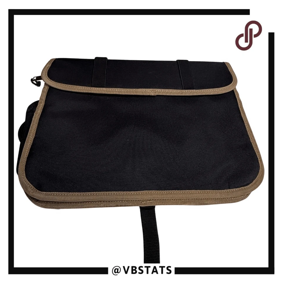 Bolso de herramientas de mensajero utilitario de lona de varios bolsillos CLC para hombre negro tostado Foto 2 de 4