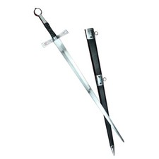 Deepeeka 15th Century Gothic Longsword, High Carbon Steel Blade, Leather Grip