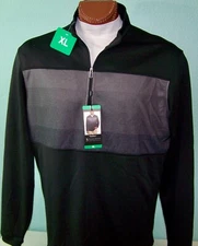 PEBBLE BEACH Golf long sleeve DRY LUX performance zip PULL-OVER sz XL BLACK