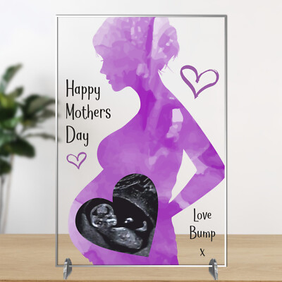 Personalised Baby Scan Photo Plaque Mothers Day Gift Clear