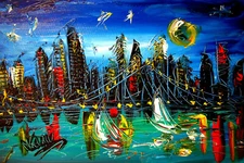 NYCITY  PAINTING  IMPRESSIONIST CANVAS ORIGINAL OIL CANVAS  WALL ART 234y243