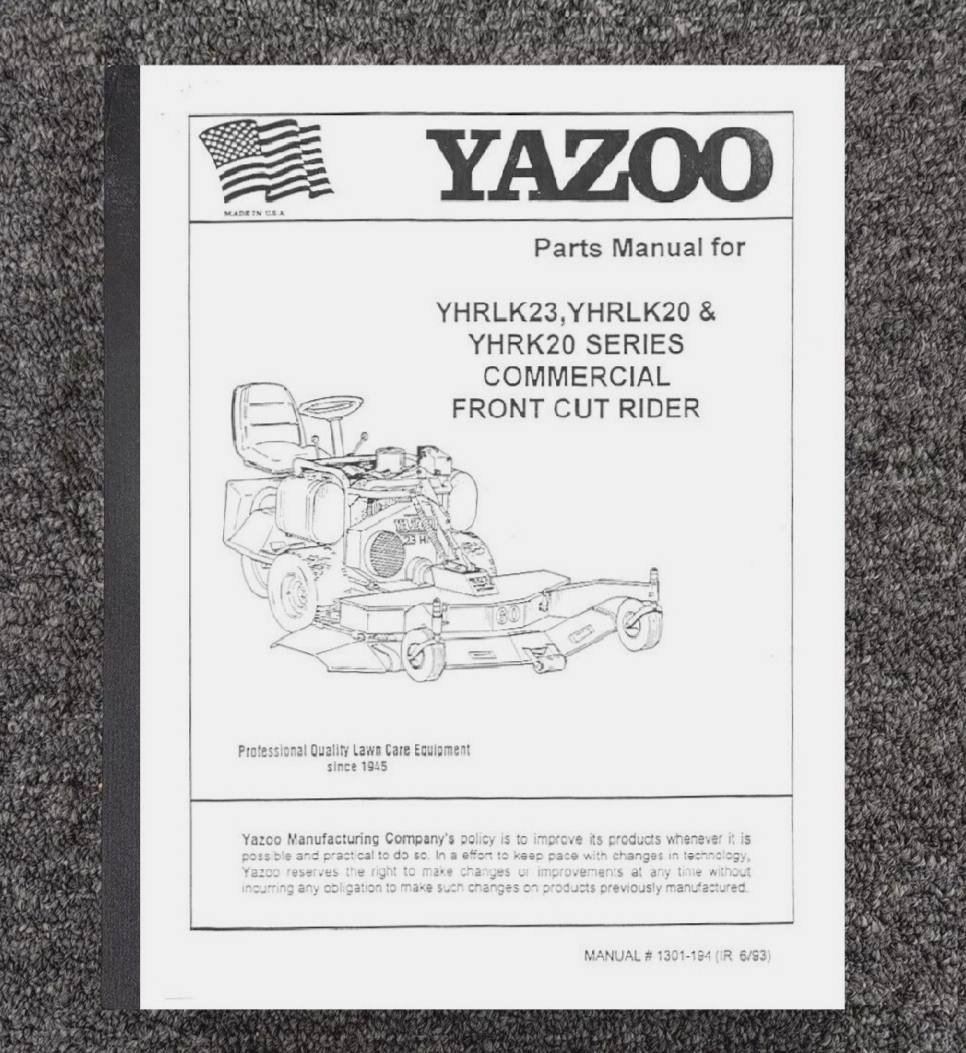 yokjオーダーページ FRONT CUT RIDER SERVICE MANUAL PARTS FIT YAZOO MOWER YHRLK23