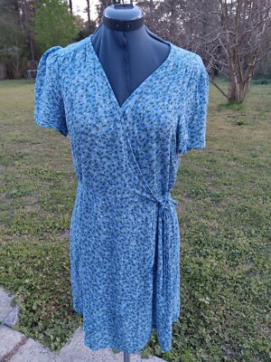 CLOCKHOUSE Floral Wrap Dress 40 UK
