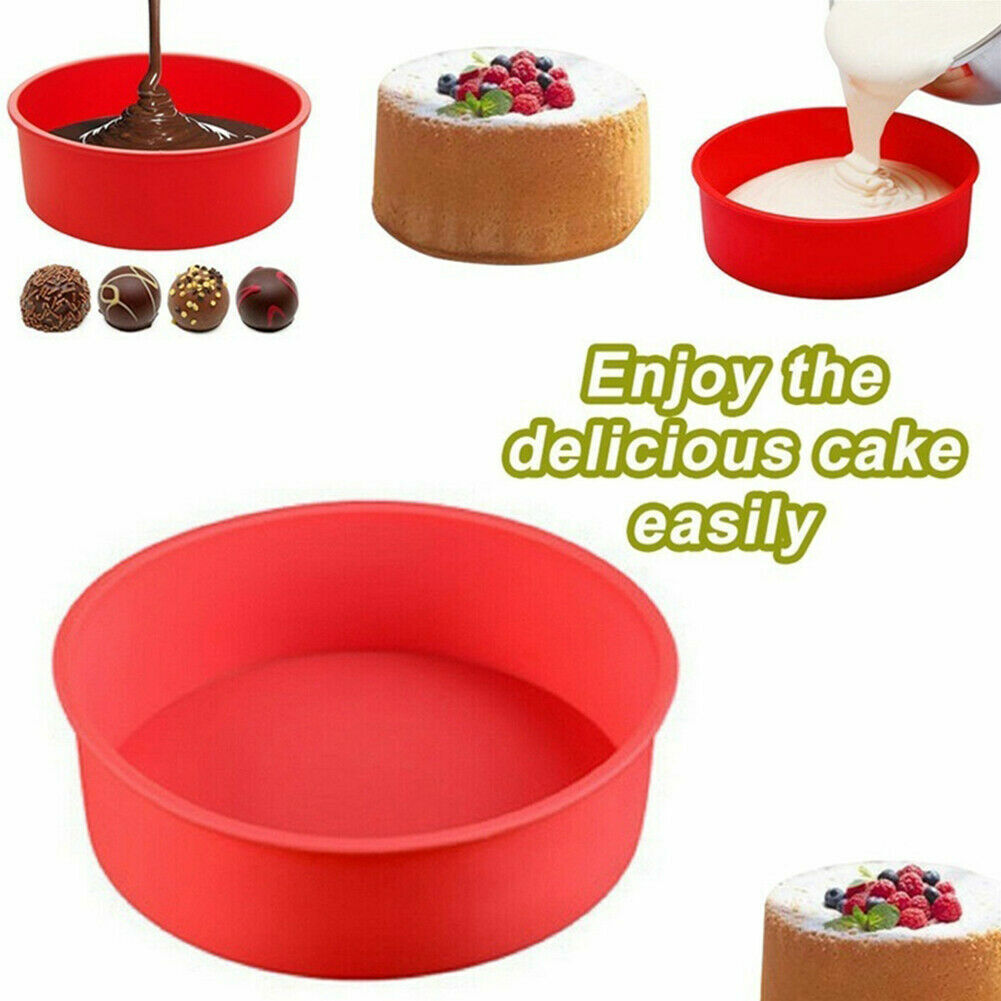 4/6/8" Silicone Round Cake Pan Mould Tins Nonstick Baking Muffin