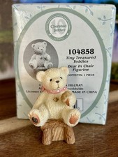    Enesco Cherished Teddies Tiny Treasured 2002 Bear In Chair Figurine