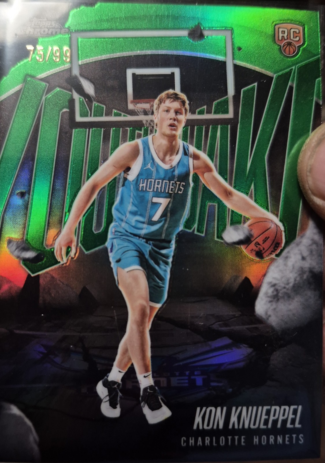 Topps Chrome 2025-26 Basketball Kon Knueppel Youthquake YQ-4 Green Refractor /99