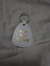 NA Keytag White Plastic Narcotics Anonymous Keychain Just For Today