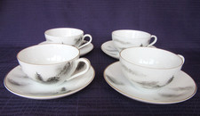 FUKAGAWA ARITA LANDSCAPE Hand Painted 903 Set of 4 Cup and Saucers