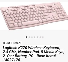 Logitech K270 Wireless Keyboard for Windows - Pink/Rose Gold