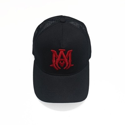 Unisex AMIRI Classic Gothic Embroidery Mesh Back Adjustable Baseball Cap