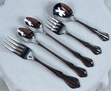 5 Oneida Oneidacraft CHATEAU Stainless Baby Infant Youth Toddler Fork Spoon Set