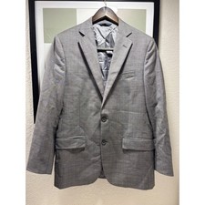 Brooks Brothers Fitzgerald Fit 38R Gray Windowpane 100 Wool Sport Coat Blazer