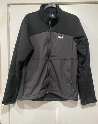 Helly Hansen Jacket Men's Large Paramount Softshell Charcoal Black Polyester