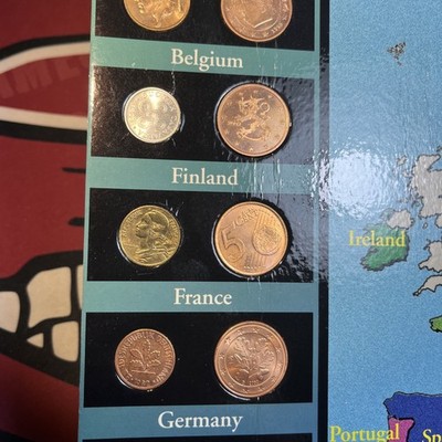 ◆Euro Program 2002◆欧州旧紙幣・硬貨コレクション12ヵ国 Euro Coin Collection 24 Coins From 12 Countries In Folder 2002 1st