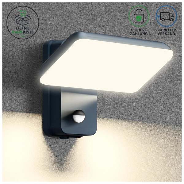 AußEnwandleuchte 24W IP65 Mit Bewegungsmelder Aluminium Warmweiß 3000K Garten-image