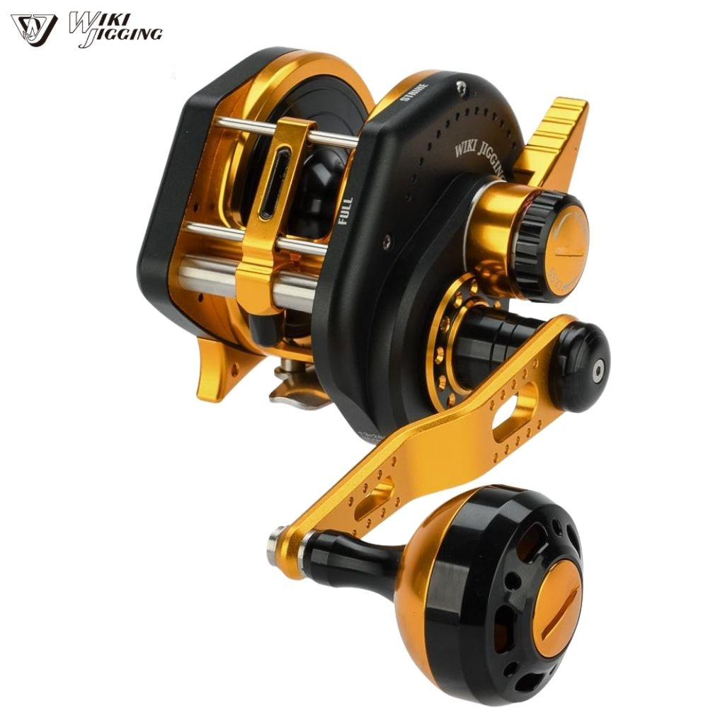 WIKI ДЖИГОВАЯ катушка для ловли наживки левой рукой VIOLENT SLOW 1500XH Black/Gold