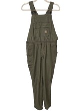 Carhartt Force Ripstop Bib Overall Size Small Relaxed Fit Dusty Olive Green Work