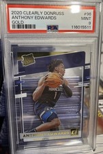 2020 Panini Clearly Donruss Gold Anthony Edwards RC PSA 9 Ant Man Rookie