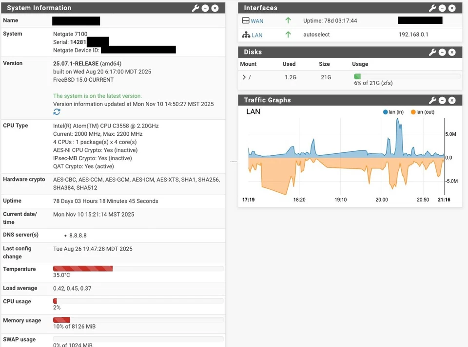 Netgate 7100 DT pfSense+ Firewall C3558 QAT 10G SFP+ 8x1G Desktop Tested - Image 2 of 2