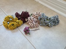 NOS VTG LOT 22 Millinery Flowers bunches Straw Flowers Roses