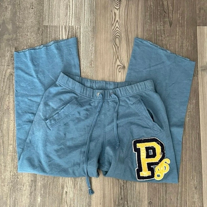 PINK blue and yellow capri sweatpants