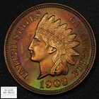 1903 Indian Head Copper Cent 1C (MS UNC) (TONED!) - Cleaned