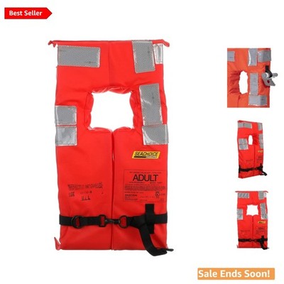 USCG Certified Type I Commercial Offshore Life Vest - Fluorescent Orange with...