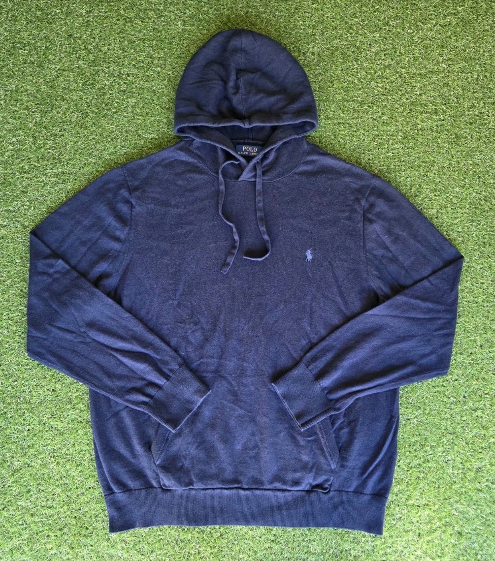 Polo Ralph Lauren Cotton Cashmere Hooded Hoodie Sweater Men’s Size XL Navy Blue