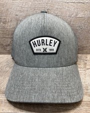 Hurley Heather Gray Nike Dri-Fit Flexfit Size L-XL Hat Cap Hurley Patch Logo