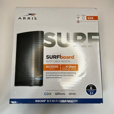 ARRIS SURFboard G34 DOCSIS 3.1 Wi-Fi 6 Cable Modem - Black