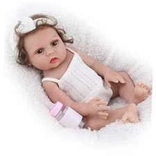  Reborn Baby Girl Doll Silicone Full Body, 18 Inch Lifelike Waterproof Newborn 