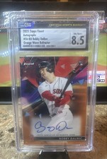 2021 Topps Finest - Finest Autographs Bobby Dalbec #FA-BD Orange Wave Refractor