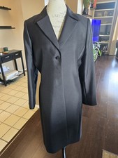 Tahari Long Black Dress Length Coat Fancy Jacket size 12 Very Nice